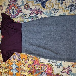 🎈Merona Colorblock Herringbone Cherry and Gray Dress